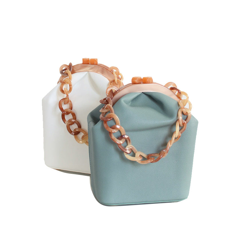 Women's bag acrylic clip tide bucket bag